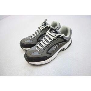 Skechers Sport 51286EW Sneakers Mens 10.5 Gray Black Good Leather Athletic